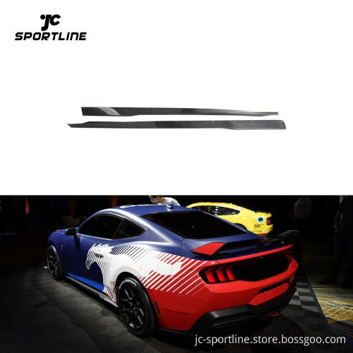 Carbon Fiber Side Skirts Extension for 2024 Ford Mustang Dark Horse